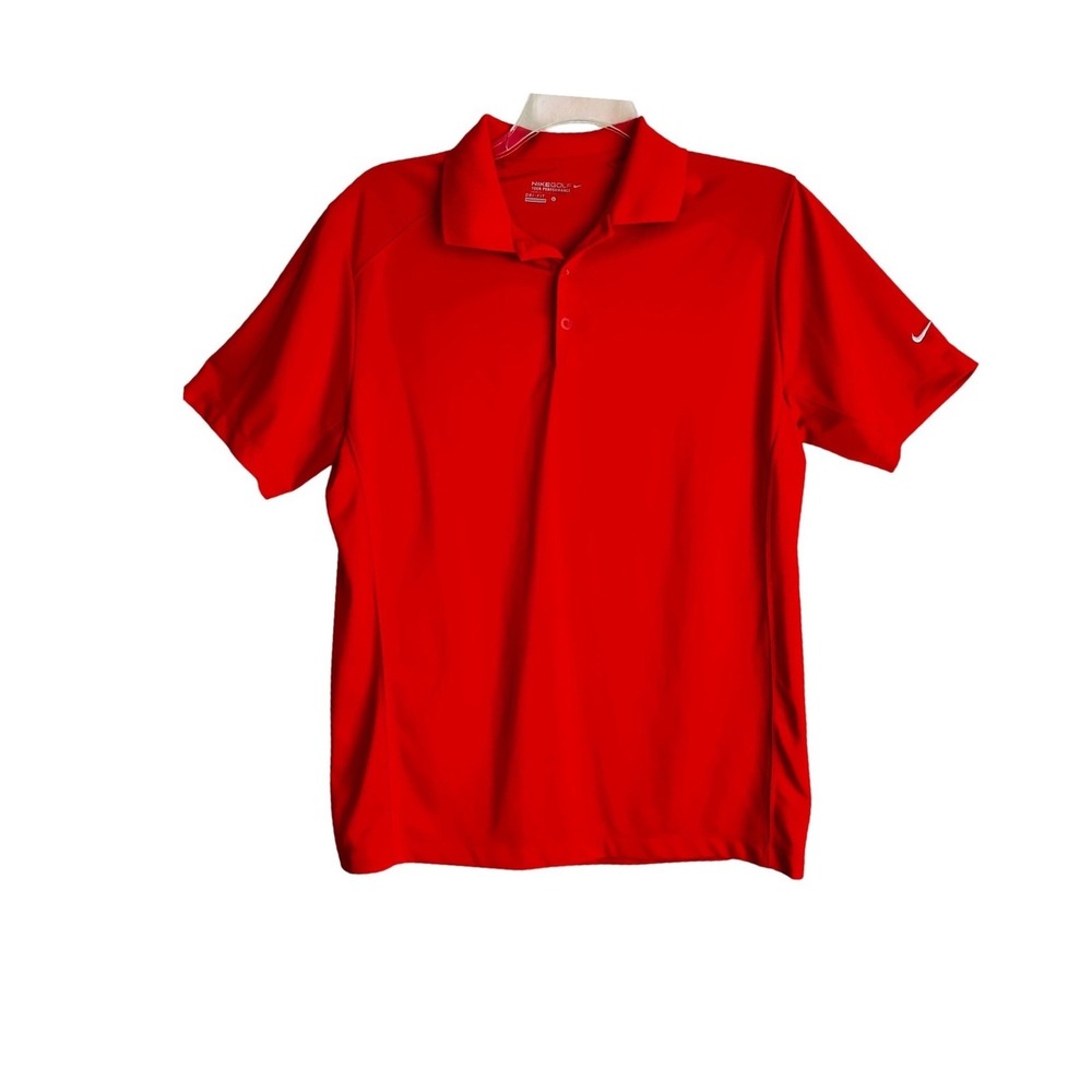 Nike Golf Tour Performance Dri-FIT Red Polo Shirt Mens Large Short Sleeve Sports